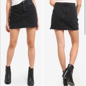 Topshop black jean mini skirt